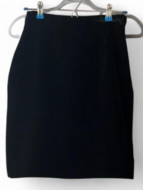 Silk Boutique Vintage Silk & Rayon Black Velvet High Waisted Fitted Size 6
